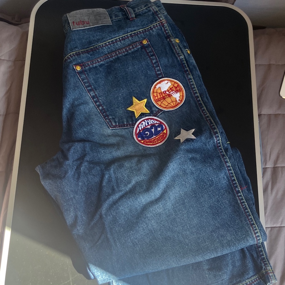 Trendy Blue Jeans with Patches